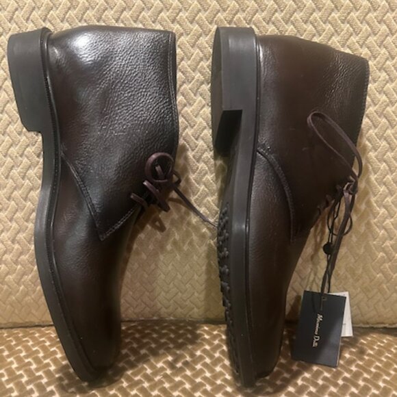 Massimo Dutti Nappa Rich Brown Leather Lace Up Cushioned Safari Boots New main image 6